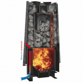 Дровяная банная печь GrillD Cometa Vega 240 Long Stone (Серпентинит)