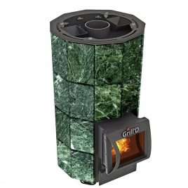 Дровяная банная печь GrillD Violet Stone Long, полированный, камень 20 кг