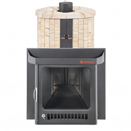 Дровяная печь Ферингер Малютка ПФ в облицовке "Окаменевшее дерево" наборный, до 18 м&sup3;
