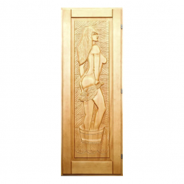 DoorWood Девушка 700х1900 мм, кавказская липа, деревянная