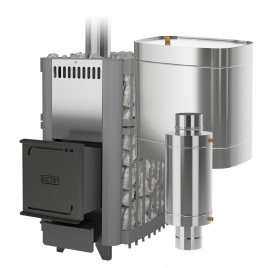 Печь для бани Костер сетка 18 + регистр универсальный + бак для воды 74 л (комплект)