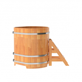 Купель угловая, сращенные ламели из лиственницы, 1.03x1.03 H1.2